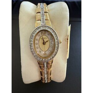 Elgin Womens Oval Yellow Gold Silver Tone Mother Of Pearl Dial Watch EG501 NOS